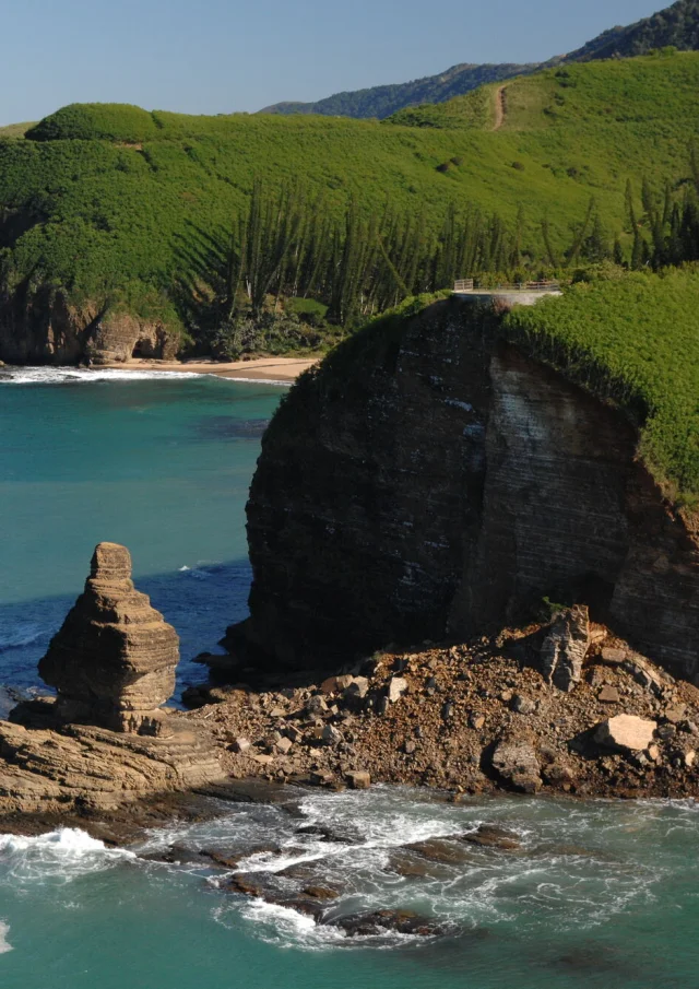 Vue sur la Roche percée et la baie des tortues - Bourail